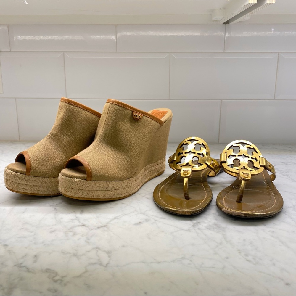Tory Burch Canvas Style Espadrilles + Sandals Bundle
